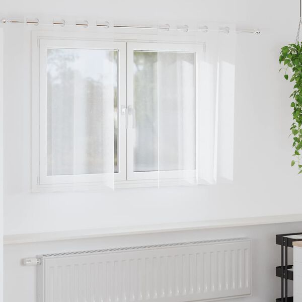 vidaXL Voile Curtain with Curtains 2 pcs White 140 x 140 cm Polyester