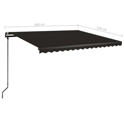 vidaXL Automatic Awning with LED & Wind Sensor 4x3.5 m Anthracite