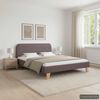 vidaXL Bed Frame without Mattress Taupe Fabric 135x190 cm Double