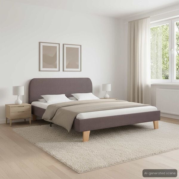 vidaXL Bed Frame without Mattress Taupe Fabric 135x190 cm Double