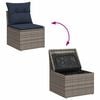 vidaXL 7 Piece Garden Sofa Set with Cushions Brown Poly Rattan Acacia