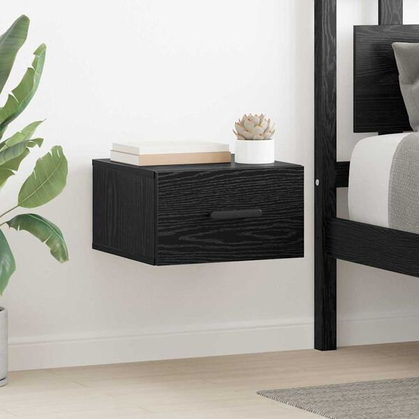 vidaXL Bedside Cabinet Black Oak 35 x 35 x 20 cm Engineered Wood