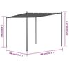 vidaXL Gazebo with Slanted Roof 300x300x257 cm Anthracite 180 g/m&sup2;