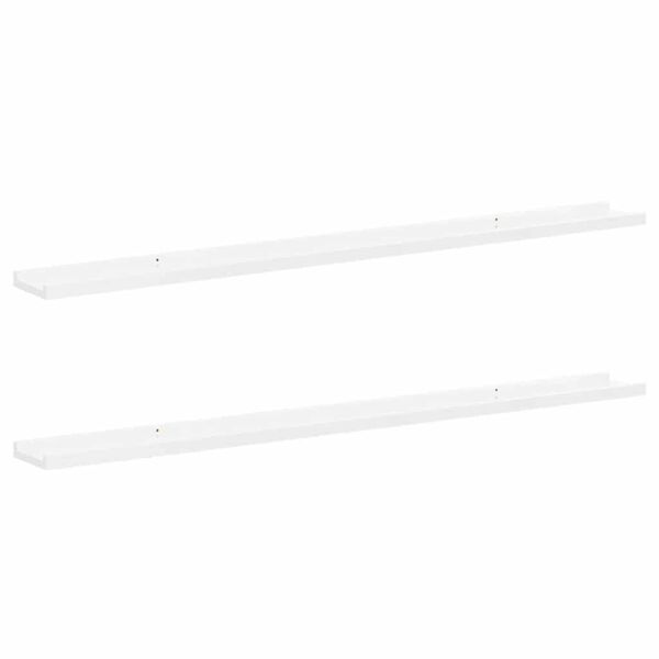vidaXL Wall Shelves 2 pcs High Gloss White 115x9x3 cm