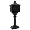 vidaXL Standing Mailbox Black 42.5 x 29.5 x 117 cm Cast Aluminum