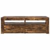 vidaXL TV Cabinet with LED Lights Smoked Oak 120x35x40 cm
