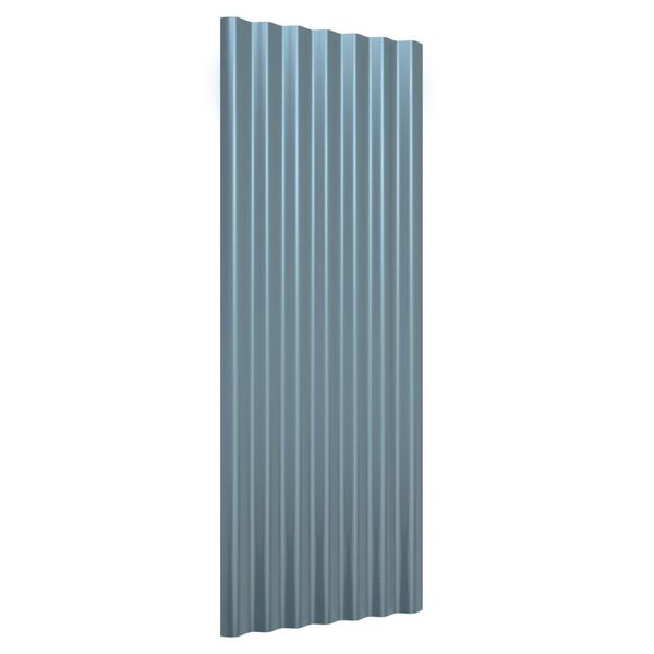 vidaXL Roof Panels 12 pcs Galvanised Steel Grey 100x36 cm