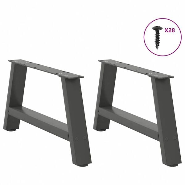 vidaXL Coffee Table Legs A-Shaped 2 pcs Anthracite&nbsp;70x(30-31) cm Steel