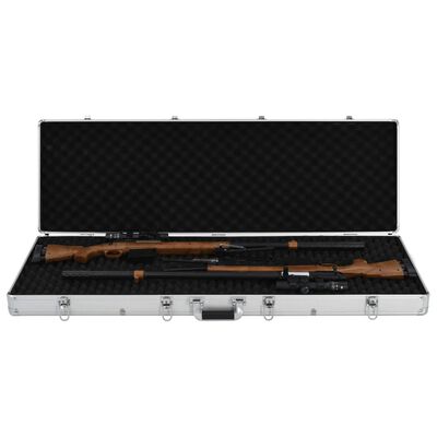vidaXL Gun Case Silver 118x38x12 cm Aluminium