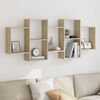 vidaXL Wall Shelf Sonoma Oak 159x18x65 cm Engineered Wood