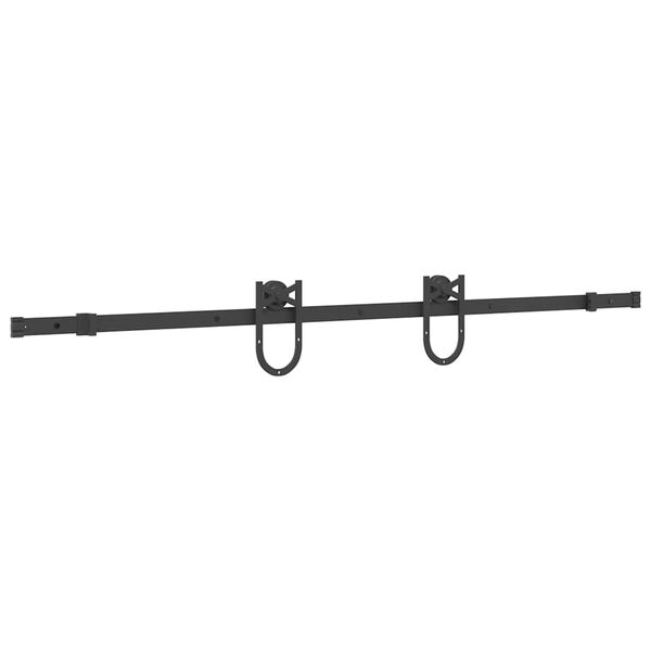 vidaXL Sliding Door Hardware Kit 183 cm Steel Black