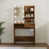 vidaXL Dressing Table with LED Smoked Oak 74.5x40x141 cm