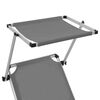 vidaXL Folding Sun Loungers with Roof 2 pcs Aluminium&Textilene Grey