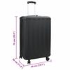 vidaXL Suitcase Folding with Lock Black 50 x 30 x 76 cm ABS Plastic