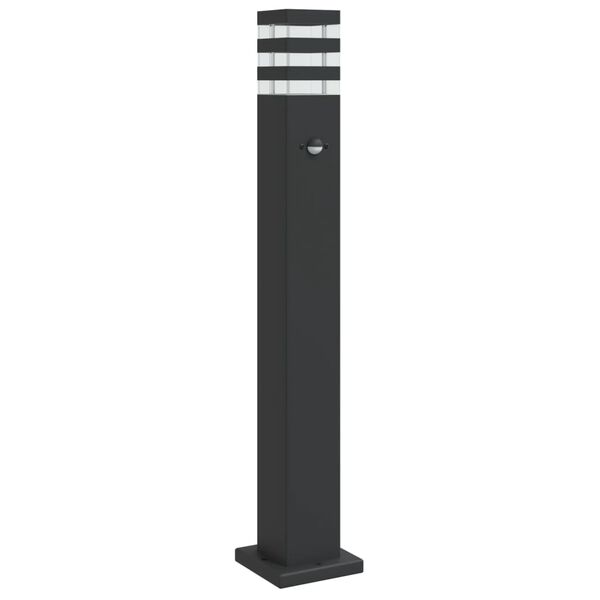 vidaXL Outdoor Floor Lamp with Sensor Black 80 cm Aluminium