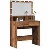 vidaXL Dressing Table Old Wood 80 x 41 x 134.5 cm Engineered Wood