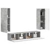 vidaXL TV Cabinet Set Wall-mounted 4 pcs Concrete Grey Engineered Wood