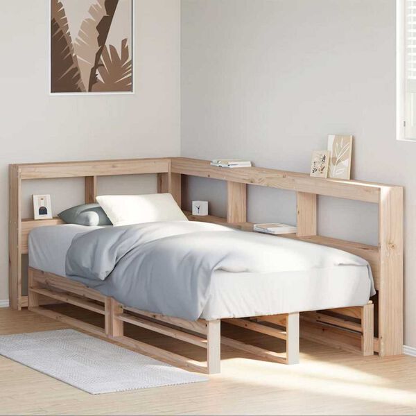 vidaXL Bookcase Bed without Mattress 100x200cm Solid Wood Pine
