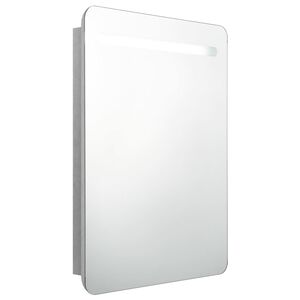 vidaXL LED Bathroom Mirror Cabinet Concrete Grey 60x11x80 cm