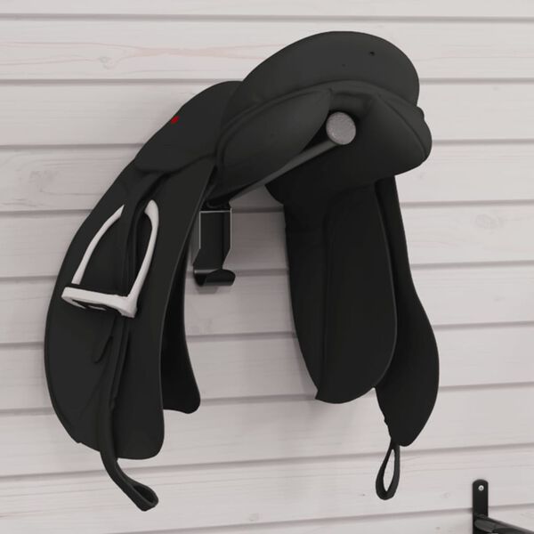 vidaXL Foldable Saddle Rack Wall Mounted Black Iron