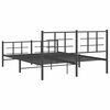vidaXL Metal Bed Frame without Mattress with Footboard Black 150x200cm