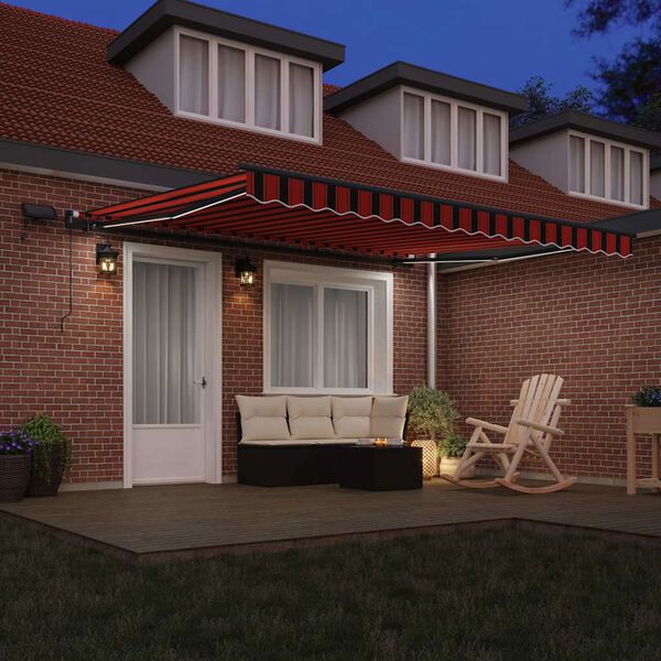 vidaXL Retractable Awning Manual Orange and brown 400 x 300 cm Fabric