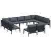 vidaXL Garden Sofa Set 11 pcs Black Steel