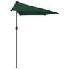 vidaXL Garden Parasol with Aluminium Pole Green 270x144 cm Half