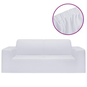 vidaXL 2-Seater Stretch Couch Slipcover White Polyester Jersey