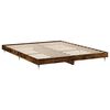 vidaXL Bed Frame without Mattress Smoked Oak 200x200 cm Engineered Wood