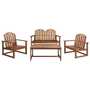 vidaXL 4 Piece Outdoor Lounge Set Solid Acacia Wood
