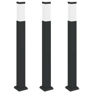 vidaXL Bollard Lights 3 pcs 80 cm Black IP44