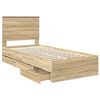 vidaXL Bed Frame with Drawer Sonoma Oak 90 x 200 cm Engineer Wood
