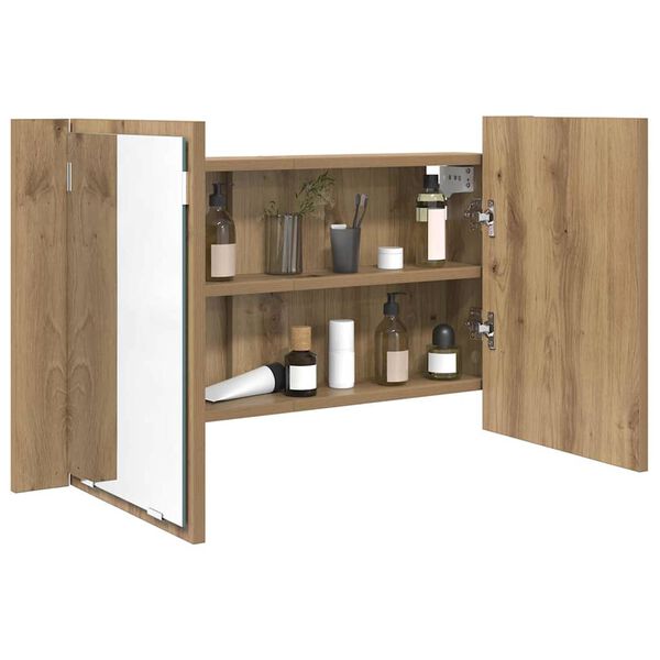vidaXL Bathroom Mirror Cabinet with Shelf Artisan Oak 80 x 12 x 45 cm