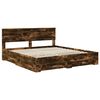 vidaXL Bed Frame with Drawer Smoked Oak 180 x 200 cm Engineered Wood