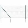 vidaXL Chainlink Fence with Spikes 10 x 1 m PVC-Coated Steel Green