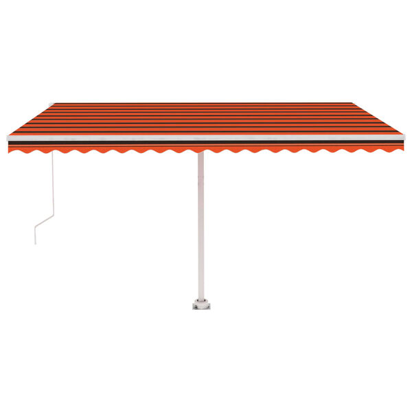 vidaXL Manual Retractable Awning with LED 450x350 cm Orange and Brown
