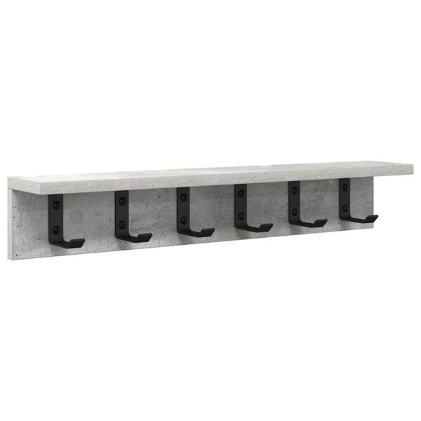 vidaXL Wall-Mounted Coat Rack Concrete Grey 60 x 10.5 x 10.5 cm