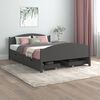 vidaXL Bed Frame without Mattress Dark Grey Solid Wood Pine 140x200 cm (322049+2x321990)