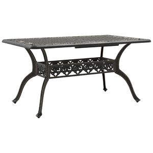 vidaXL Garden Table Bronze 150x90x72 cm Cast Aluminium