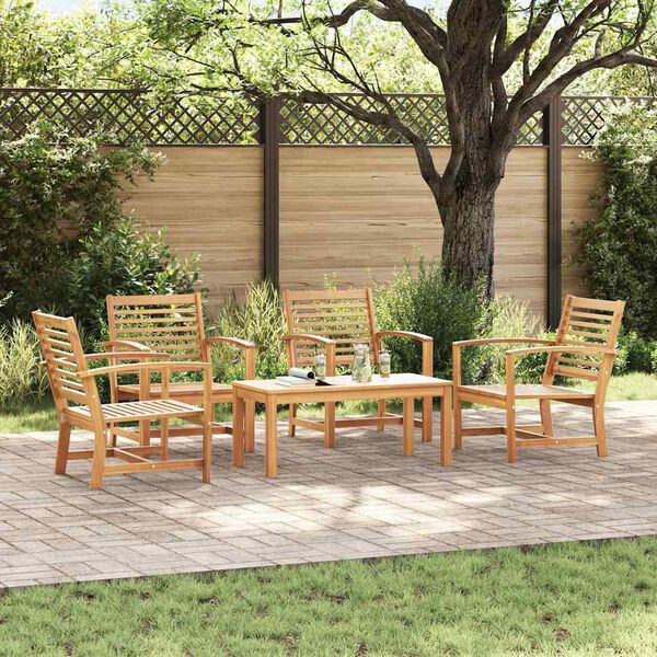 vidaXL Garden Sofa Set Natural Solid teak wood