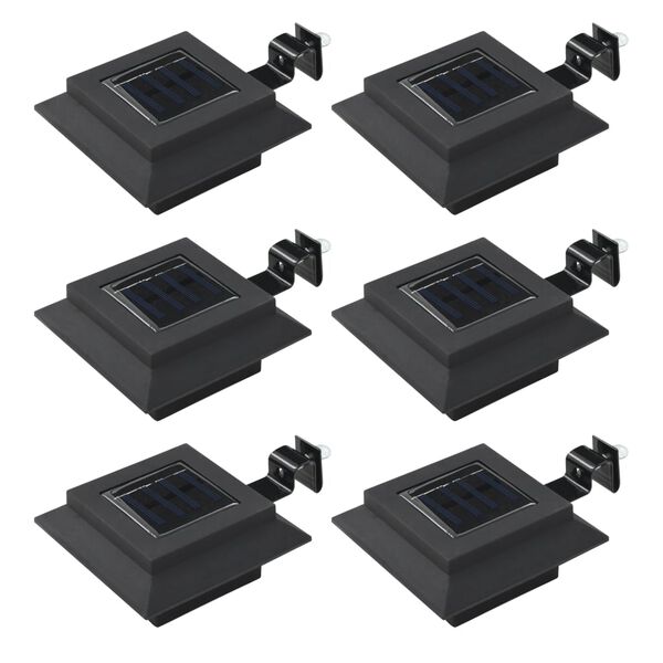 vidaXL Outdoor Solar Lamps 6 pcs LED Square 12 cm Black