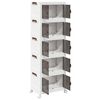 vidaXL Stackable Storage Box with Wheels 5-Tier 28 L 48.5x29.5x139 cm