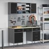 vidaXL Work Cabinet with Drawer 7 pcs Black 150 x 55 x 200 cm