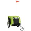 vidaXL Pet Bike Trailer Green and Black Oxford Fabric and Iron