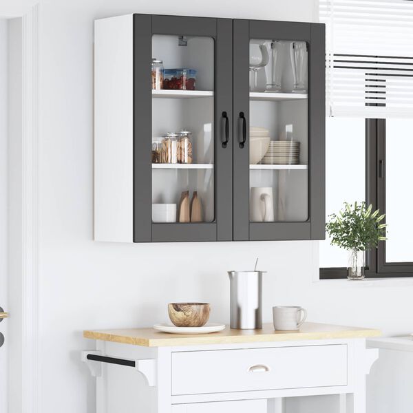 vidaXL Kitchen Cabinet 2 pcs Black 40 x 31 x 80 cm Engineered Wood