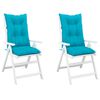 vidaXL Garden Highback Chair Cushions 2 pcs Turquoise 120x50x7 cm Fabric