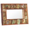 vidaXL Mirror with Buddha Cladding 80x50 cm Solid Reclaimed Wood