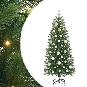 vidaXL Artificial Christmas Tree with 150 LEDs Green 120 cm PE and PVC