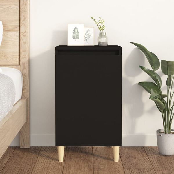 vidaXL Bedside Cabinet Black 40x35x70 cm Engineered Wood